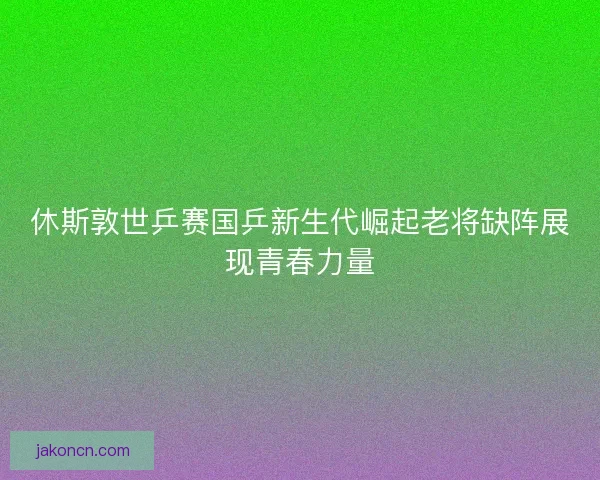 休斯敦世乒赛国乒新生代崛起老将缺阵展现青春力量